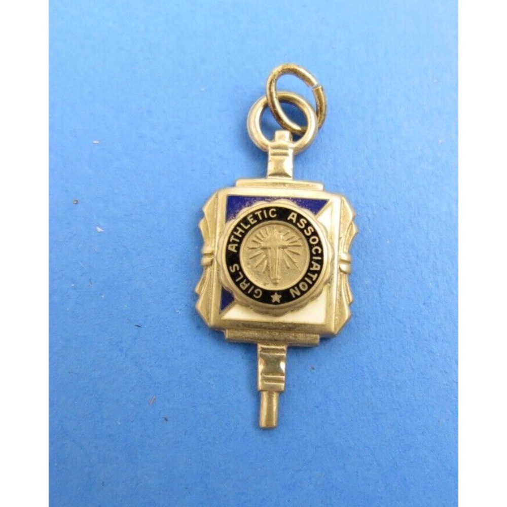 Vintage Sterling Silver 925 Girls Athletic Association GAA Enamel Charm Award